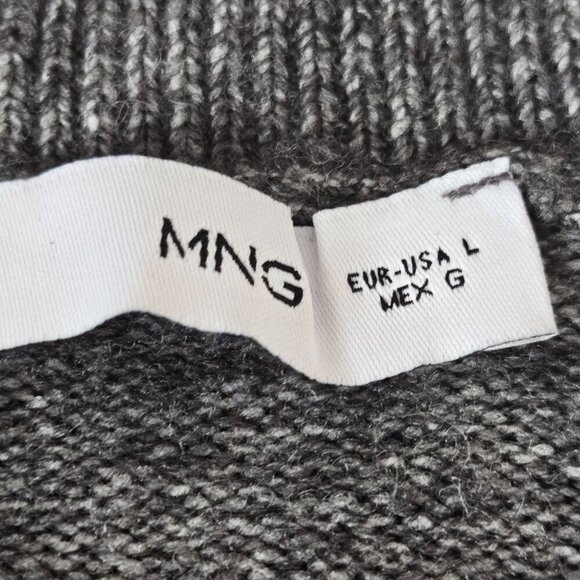 Mango Women's Glitter Detail Knitted Sweater gray size L NWOT - Picture 6 of 15
